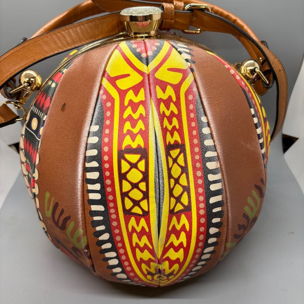 Handbag Republic Classic Tribal Print Multicolor Bowling Bag Purse